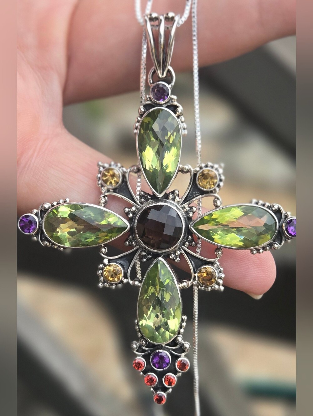 Nicky Butler RAJ LIMITED EDITION 925 Sterling Silver Cross NB Pendant Necklace - Picture 16 of 16